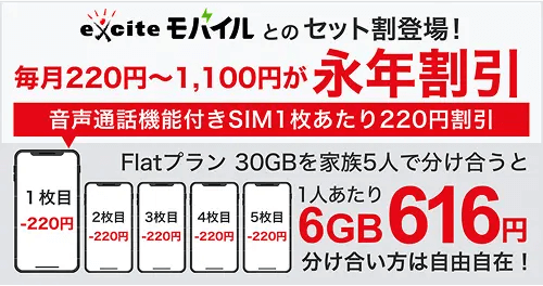 BB.excite光10G エキサイトモバイル セット割