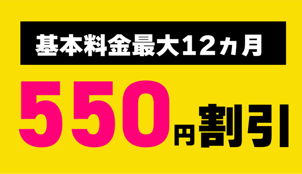 おてがる光 基本料金最大12ヶ月550円割引